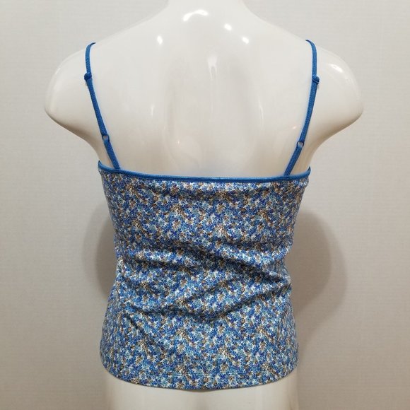 Q&A top Large NWT floral daisy print tank cami shelf bra layering VINTAGE Y2K - Picture 3 of 10